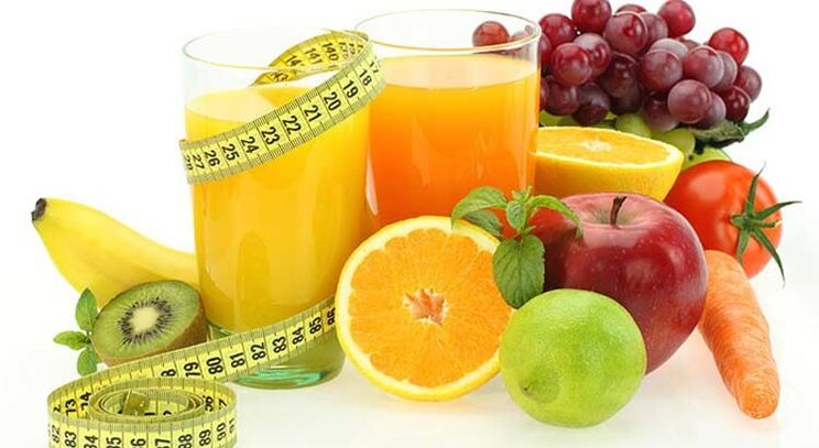 Fruits, vegetables and juices to lose weight in the Favorite diet